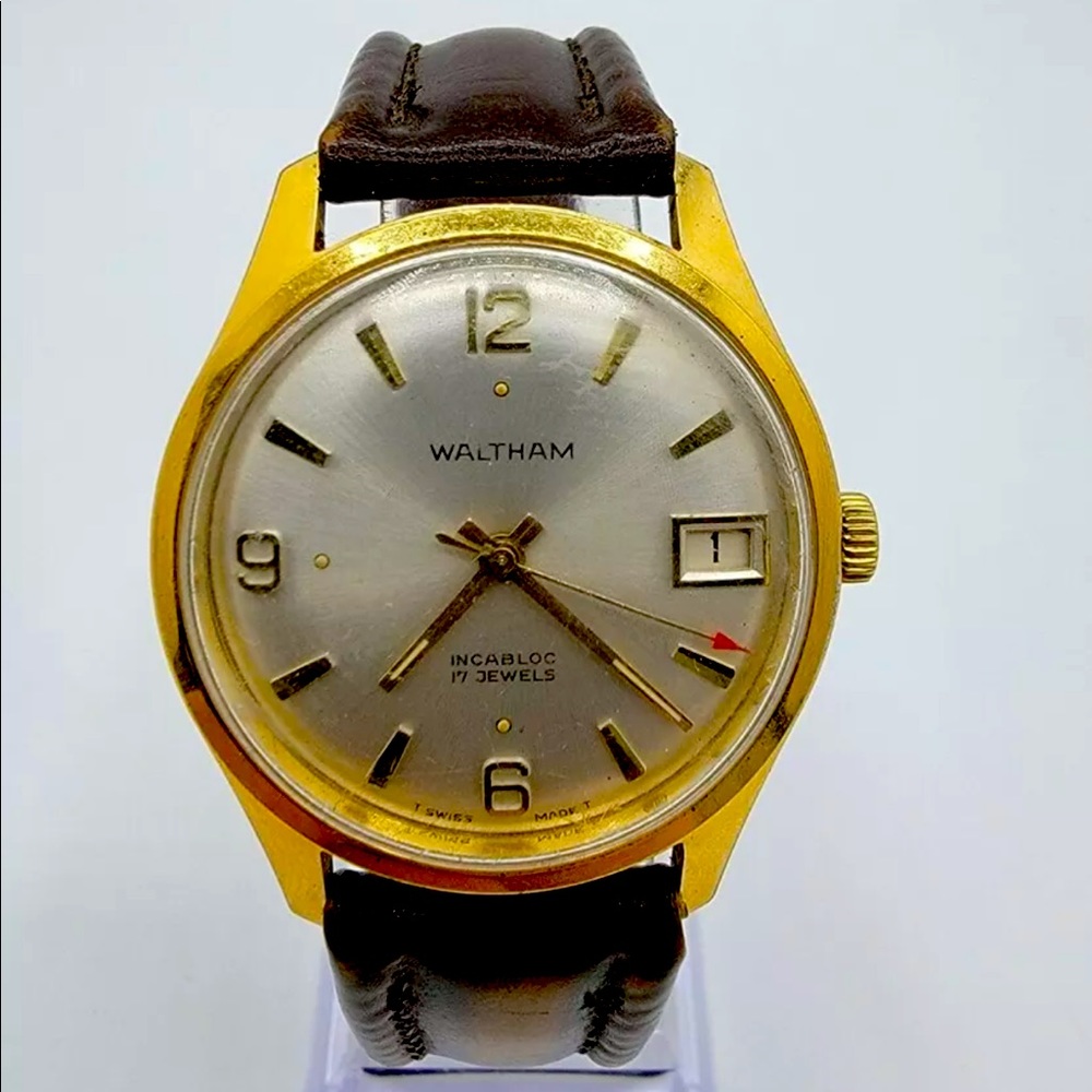 Waltham 17 jewel gold plated mens vintage watch